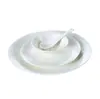 Série Criativa de Louças de Porcelana Branca Simples Estilo Linha Prato de Cerâmica Tigela de Cerâmica Conjunto de Potes de Cerâmica Pode Adicionar Logo