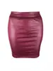 Falda Base Corta Mini Sexy de Cuero Sintético de Comercio Exterior Transfronterizo Europeo y Americano, Mate de Cintura Alta, Ceñida a la Cadera, Corte Entallado, para Mujer, Venta al por Mayor