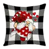 Fondo a Cuadros Rojos Ambiente Festivo del Día de San Valentín Decoración para Fiesta Navideña Funda de Cojín para Sofá de Dormitorio en Casa