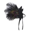 Diadema de plumas de los años 20 con banda de goma elástica, estilo retro, para fiestas de Gatsby, disfraces y accesorios para el cabello.