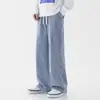 Nuevos jeans para hombre para otoño e invierno, corte recto cleanfit, modernos y versátiles, pantalones largos casuales con cordón para adolescentes