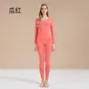 Conjunto de Ropa Interior Térmica de Otoño con Cuello Medio para Mujer, Algodón Puro, Delgado, Amigable con la Piel, Transpirable, Capa Base Ajustada, Ropa Interior Cálida para Mujer