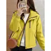 Cortavientos con Capucha de Otoño para Mujer, Tallas Grandes, Resistente al Viento e Impermeable, Chaqueta Sudadera de Estilo Coreano de Corte Holgado de Moda, Fuente en Stock