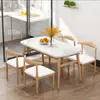 Mesa de comedor para espacios pequeños, mesa y sillas de comedor modernas minimalistas, mesa rectangular, mesa y sillas casuales para restaurante de comida rápida