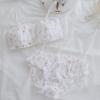 Traje de brasier japonés para mujer delgado sexy cómodo estampado de burbujas ropa interior inalámbrica para niña pecho pequeño lindo estudiante