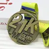Medalha Metálica Vazada Personalizada para Eventos Esportivos, Medalhas de Futebol, Competições de Corrida de Maratona
