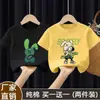 Ropa infantil camiseta de manga corta para niños 2026 nuevo estilo de verano para niños mayores, top de verano de algodón puro de manga media para niños
