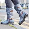 Botas de Mujer de Caña Media con Punta Redonda y Tacón Bajo Cómodas, Modelo de Exportación Wish 2026 Otoño e Invierno, Botas de Moda
