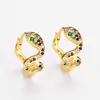 Pendientes Cruzados de Nuevo Estilo con Circonita Multicolor en Forma de Serpiente, Diseño de Nicho Europeo y Americano, Pendientes de Clip de Moda para Mujer, Pendientes de Estilo Minimalista Único