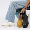 2025 Nuevas Botas de Otoño e Invierno para Hombre Zapatos de Cuero de Caña Alta Botas Casuales para Hombre Aumentadoras Ropa de Trabajo Invierno Terciopelo Cálido Zapatos para Hombre