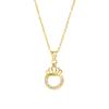 Colar de ouro areia vietnamita alto senso coroa micro incrustada cor zircônio brincos femininos alto senso por um longo tempo não desbota joias atacado