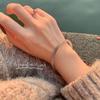 Pulsera Jingle Imitación Jade de Vidrio con Rosa Seca, Accesorio Estilo Antiguo, Hecho a Mano, Venta al por Mayor de Pieza Única de Xiaohongshu para Amigos