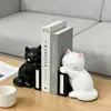 Enfeites de Marcadores de Livro de Gato Fofo Decoração de Mesa em Resina Suporte Criativo para Estante Par Preto e Branco Decoração de Casa Presente