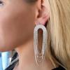 Exquisitos accesorios de moda para las orejas, pendientes de borla con diamantes de imitación exagerados y personalidad para mujer, pendientes de joyería 05