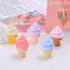 Simulação tridimensional de brincar com comida de sorvete acessórios criativos feitos à mão diy acessórios cola de creme resina pequenos acessórios saco de material