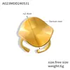 Cross-border ins estilo aço titânio moda Coringa irregular anel redondo 18K banhado a ouro personalidade geométrica não-desbotamento jóias