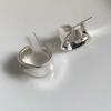 Brincos Matsumoto Huinai Mesmo estilo C-shaped face larga Argola de metal irregular de alta qualidade com pino de prata 925 japonesa para mulheres