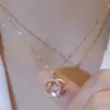 Collar de Perlas de Alta Calidad para Mujer Chapado en Oro Real Microincrustado con Circonita Lujo Ligero Exquisito Nicho Cadena para Clavícula Accesorios de Alta Calidad