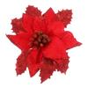 Ponto transfronteiriço 15cm vermelho/dourado/prata flor de Natal simulação pó de glitter Pingente de árvore de Natal Flor de pó de ouro de Natal Arranjo de flores