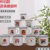 Taza de Esmalte Vintage Nostálgica Impresión Blanca Cabeza del Presidente Mao Té Cam 350ml Taza de Esmalte Taza de Hierro
