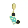 Moda Europeia e Americana Titânio Aço Pingente Urso Gota de Óleo Titânio Aço Banhado Ouro 18K Pulseira Pingente Acessórios DIY Atacado