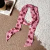 Bufanda Larga de Seda a Cuadros Florales Retro para Mujer, Bufanda Fina para el Cuello Moderna y Única con un Toque de Lujo, Cinta Multifuncional