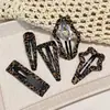 Corea del Sur Dongdaemun Moda Retro Estampado de Leopardo Pinza BB Pinza para Flequillo Pinza Lateral Simple de Temperamento Pinza para el Pelo Roto Pinza para el Pelo Pinza para el Pelo