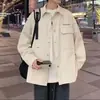 Camisa de Trabajo Talla Grande para Hombre Nueva Manga Larga Ropa de Abrigo Primavera Otoño Juventud Chaqueta Casual Ropa de Hombre de Gama Alta Camisa de Estudiante