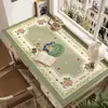 Mantel para Mesa de Café Bordado Estilo Retro con un Toque de Lujo Ligero y de Alta Gama, con Lindos Diseños de Animales, Impermeable, Resistente al Aceite y Fácil de Limpiar