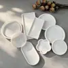 Posavasos epoxi transfronterizo molde de silicona DIY geométrico resina yeso hormigón cemento molde de bandeja de escritorio