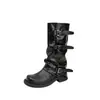 Elegantes botas estilo Martin hasta la rodilla para mujer, nueva colección otoño/invierno 2026, botas largas con suelas gruesas, que realzan la altura y con un diseño plisado, parecidas a botas de montar.