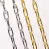 Multicolor 304 Acero Inoxidable que Conserva el Color Cadena Larga Redonda Cruzada Accesorios de Joyería Collar Ropa Pulsera Cadena Lateral 10*4mm