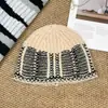 Gorro de Punto Jacquard Retro de Nicho Coreano para Mujer en Otoño e Invierno, Gorro Tipo Cubeta Sencillo y Versátil para Ponerse sin Cierre, Gorro de Lana para Proteger la Cabeza