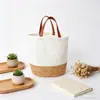 Cesta de Armazenamento Trançada de Palha Personalizada, Grande Capacidade, Dobrável, Cesta de Compras Portátil, Acampamento ao Ar Livre, Cesta de Piquenique