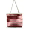 2026 Nueva Bolsa Rayada Transfronteriza, Bolso Tote Japonés y Coreano, Bolso Tejido, Bolso de Playa con Forro de Lona para Mujer, Bolso Tejido