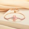 Pulsera de Moda Coreana Distintiva Ojo de Gato Trébol de Cuatro Hojas Diamante en Polvo para Mujer Súper Brillante Exquisita Microincrustada Circonita Pulsera Extraíble