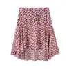 2026 Nuevo Conjunto de Dos Piezas de Moda para Mujer, Sexy, de Gasa Estampada, con Top Halter y Falda, para Vacaciones en la Playa