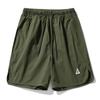 Bermudas con Diseño de Dobladillo Arco, Nuevo Estilo de Verano con Bordado de Logotipo Triangular, Pantalones Cortos de Trabajo de Cinco Puntos