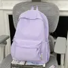 Mochila estudiante universitaria femenina versión coreana ins gran capacidad simple color sólido mochila para estudiantes de secundaria y preparatoria para niños y niñas