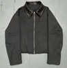 Chaqueta de retazos de cuero estilo vintage talla grande para mujer, estilo europeo y americano, cuello POLO de otoño, cierre de cremallera, adelgazante, abrigo moderno