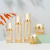 Materiales de Empaque para Botellas de Vidrio Cosmético Botella de Vidrio para Crema de 30g 40ml 100ml Botella con Dispensador Botella de Vidrio Dorada Botella para Loción