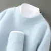 Nova coleção de suéteres de outono e inverno: Malha 100% lã, perfeita como camada interna casual para homens, com gola alta e design mais grosso e quente.