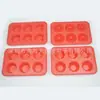Conjunto de 3 4 5 6 7 8 9 10 peças de anel de ferro de silicone e aço inoxidável, molde redondo para bolo em forma de coração com 6 furos
