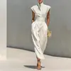 2026 Verano para Mujer Nueva Moda Amazon Transfronterizo Estilo Europeo y Americano Elegante Color Sólido Vestido con Cintura Ajustada y Mangas Acampanadas
