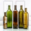En stock al por mayor botella de aceite de oliva de 500 ml botella de aceite de camelia y nuez color té botella de aceite de vidrio oscuro botella cuadrada de aceite de sésamo