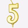 Vela Digital Dourada de Aniversário Decoração de Festa Infantil Suprimentos Criativos Romântico Plug-in para Bolo Sem Fumaça Luxo Local Dourado