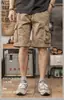 Shorts de trabalho estilo retro americano para homens, shorts casuais de verão para atividades ao ar livre, corte solto, tamanho grande, calças casuais de comprimento médio para homens