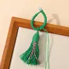 Anillo Hebilla de Hilo de Algodón Estilo Tibetano Colorido Llavero Hecho a Mano DIY Colgante de Borla para Abanico Plegable Hanfu