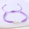 Pulsera tejida roja hecha a mano popular de Amazon para hombres y mujeres, pulsera de pareja con cruz de acero inoxidable transfronteriza europea y americana