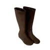 Botas Slimming Versáteis Estilo Coreano Outono e Inverno Altas até o Joelho Camurça Retrô Não Muito Longas Botas de Cavaleiro Simples Botas Meia com Salto Interno